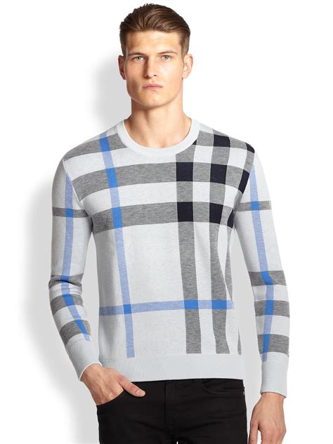 burberry check sweater mens|Burberry cashmere setup men.